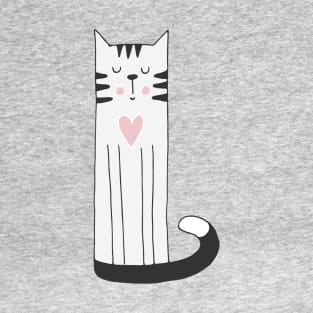 Cute Cat Scandinavian - National Cat Day T-Shirt